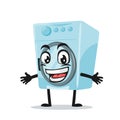 vector illustration of washing machine mascot or character Royalty Free Stock Photo