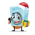 vector illustration of washing machine mascot or character Royalty Free Stock Photo