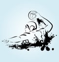 Vector illustration of a water polo player Royalty Free Stock Photo