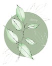 1271_Vector illustration of watercolor green twig