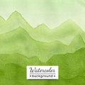 Vector illustration. Watercolor landscape with mountains.