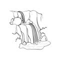 Vector illustration of waterfall. Royalty Free Stock Photo