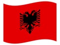 Wave Flag of Albania on white background
