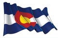 Waving Flag of the State of Colorado