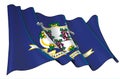 Waving Flag of the State of Connecticut