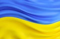 Vector illustration. Waving flag of Ukraine. close up flag of Ukraine