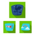 Vector illustration of weather and climate icon. Set of weather and cloud stock symbol for web. Royalty Free Stock Photo
