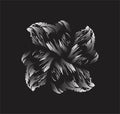 Dark scary flower vector on black background. Haunted flower vector. White shaded creative flower design.