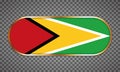 Vector illustration of web button banner with country flag of Guyana Royalty Free Stock Photo