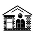 Vector illustration, web icon of a construction contractor. Industry and repair. Isolated Royalty Free Stock Photo