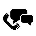 Vector illustration, web icon. A conversation with a telephone receiver. Isolated. Royalty Free Stock Photo