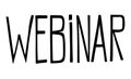 Vector illustration webinar lettering letters black lines doodle.