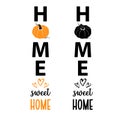 Vector illustration of Welcome Fall sign Home Sweet Home with pumpkin Royalty Free Stock Photo