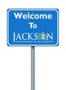 Welcome to Jackson Mississippi road sign Royalty Free Stock Photo