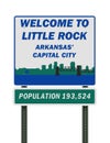 Welcome to Little Rock road sign Royalty Free Stock Photo