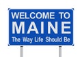 Welcome to Maine road sign Royalty Free Stock Photo