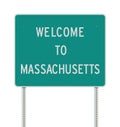 Welcome to Massachusetts road sign Royalty Free Stock Photo