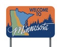 Welcome to Minnesota road sign Royalty Free Stock Photo