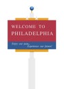 Welcome to Philadelphia road sign Royalty Free Stock Photo
