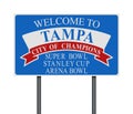 Welcome to Tampa road sign Royalty Free Stock Photo