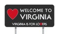 Welcome to Virginia road sign