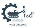 Vector illustration of the well drilling logo, icon, and sign.