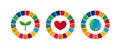 Symbol icons for a bright future inspired by Sustainable Development Goals. Royalty Free Stock Photo