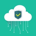 Vector illustration of white cloud and connections Royalty Free Stock Photo