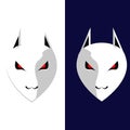 Vector illustration of a white fox mask Royalty Free Stock Photo