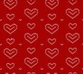 Knitted heart, seamless vector pattern,Wallpaper, background. vector heart is a symbol of love, holiday for design, background,