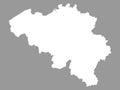 White Map of Belgium on Gray Background Royalty Free Stock Photo