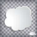 Vector illustration of white paper clouds set on a chequered bac Royalty Free Stock Photo