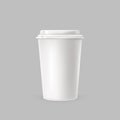 Vector illustration of a white plastic cup for cold and hot drinks.