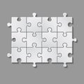 Vector illustration of white puzzle made of little pieces