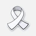 Vector illustration. White ribbon, international symbol of awareness about lung cancer, end male violence against women and girls Royalty Free Stock Photo