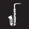 Vector illustration of white saxophone Royalty Free Stock Photo