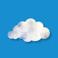 Vector illustration of white triangle paper cloud on blue backg Royalty Free Stock Photo
