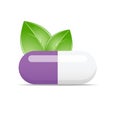 Vector illustration of white violet pill