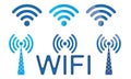 Set of Vector 3D Wifi Wireless Connection Logo Wifi Icon Wifi Sign