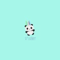 Vector illustration wih cute kawaii panda bear and phrase it`s a