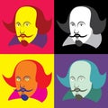 Vector illustration of William Shakespeare in cartoon style