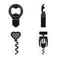 Vector illustration of winery and mechanical logo. Set of winery and corkscrew vector icon for stock. Royalty Free Stock Photo
