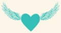 Vector illustration of winged heart