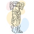 Vector illustration of Winged Victory of Samothrace Royalty Free Stock Photo