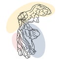 Vector illustration of Winged Victory of Samothrace Royalty Free Stock Photo