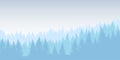 Vector illustration of a winter forest in several layers under a Royalty Free Stock Photo