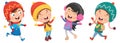 Vector Illustration Of Winter Kids Royalty Free Stock Photo