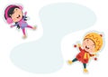 Vector Illustration Of Winter Kids Royalty Free Stock Photo
