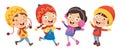 Vector Illustration Of Winter Kids Royalty Free Stock Photo
