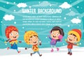 Vector Illustration Of Winter Kids Royalty Free Stock Photo